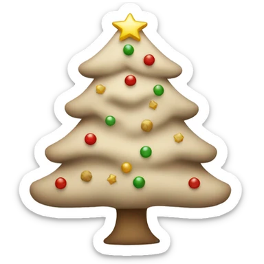 Beige Christmas tree sticker