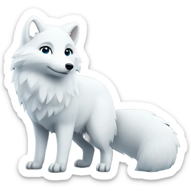 cute Arctic fox in the forest sticker