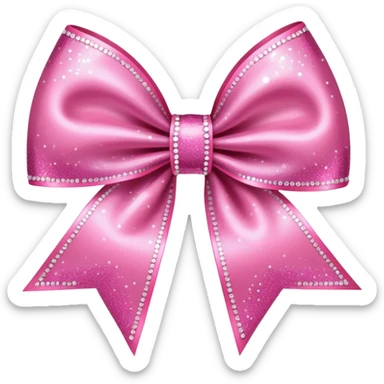 Pink sparkling bow sticker