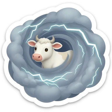 tornado cow sticker