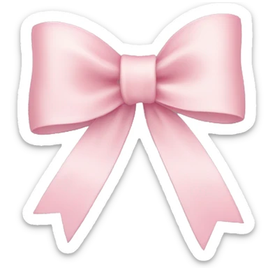light pink ribbon bow sticker