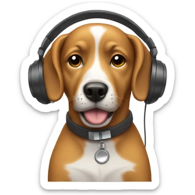 Dog with headphones sticker