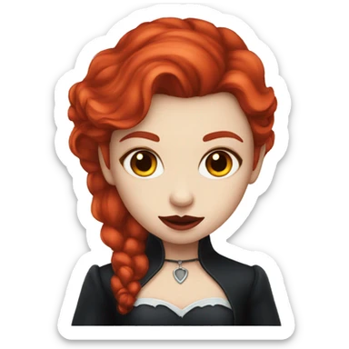 vampire girl with red hair and fair skin sticker