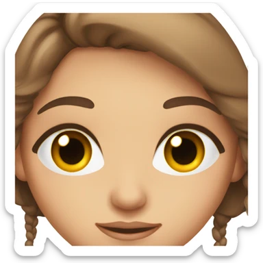 Beautiful girl, brown eyes, eyelashes, long brown hair sticker