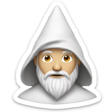 White wizard in pointed hood sticker