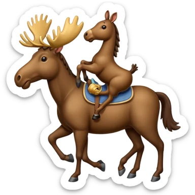 Moose carrying a horse sticker