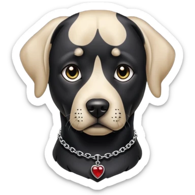Sad black lab dog wearing gothic accessories  sticker