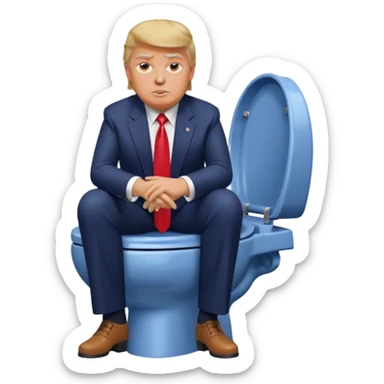 donald trump sitting on skibidi toilet sticker