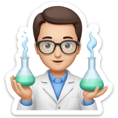 A chemist creating elephant toothpaste sticker
