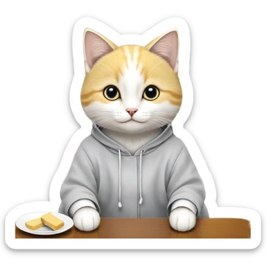 Кот в кофте смотрит на луну sticker