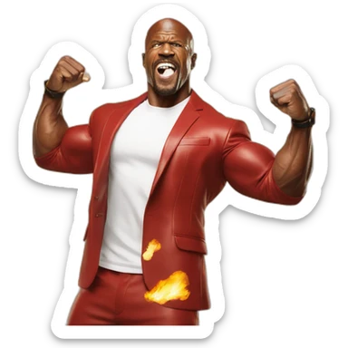 Terry crews on fire sticker