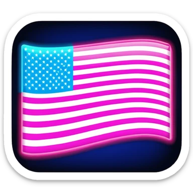 Colorful Neon Pop art American flag sticker