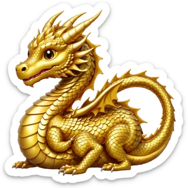 small gold dragon sticker