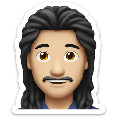 Chinese man with long black hair sticker