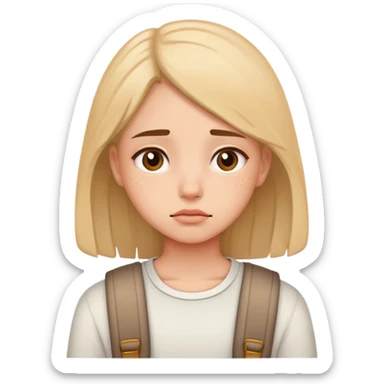 Tired girl home from school sticker