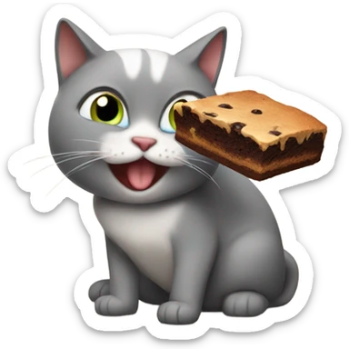 Farting cat eating a brownie  sticker