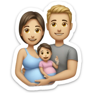 Pregnant family  sticker