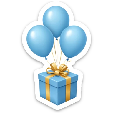 Make light blue and white balloons, and under the balloon strings, put gifts. sticker