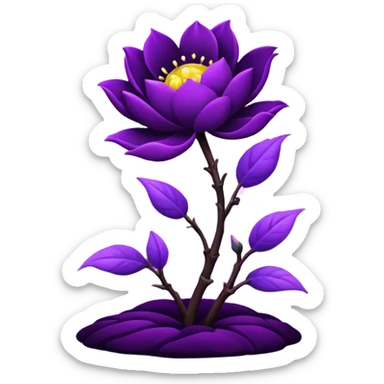 dark purple blossom with  purple Moon sticker