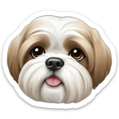 white and tan shih tzu sticker