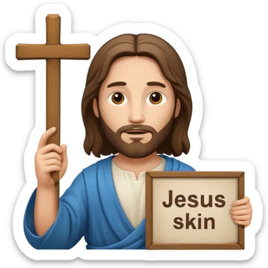 Jésus avec une pancarte dans ses mains dans ses mains sticker