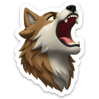 Muscular wolf howling sticker