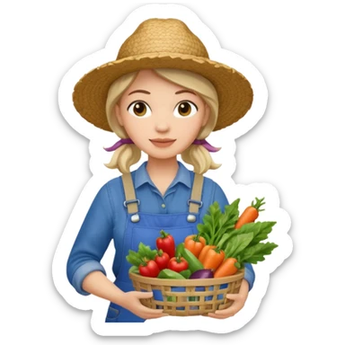 female farmer sticker