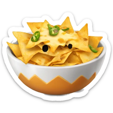 bowl of cheesy nachos sticker