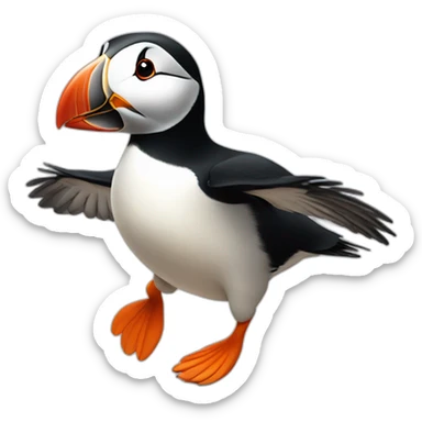 Puffin running  sticker
