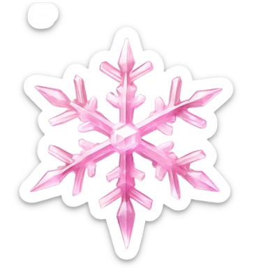 Pink crystal gemstone snowflake  sticker