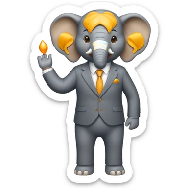 The elephand went in a suit
 sticker