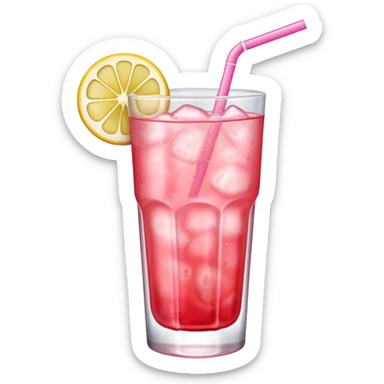 Ice cold glass of strawberry lemonade sticker