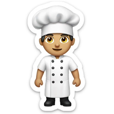 White boy with dark hair dressed as sous- chef  sticker