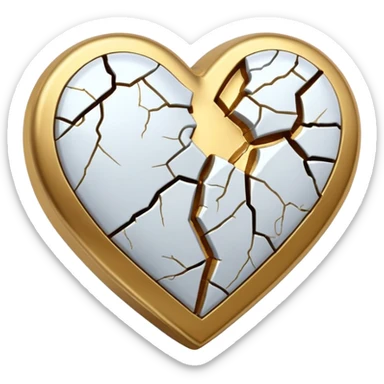 kintsugi repaired heart sticker