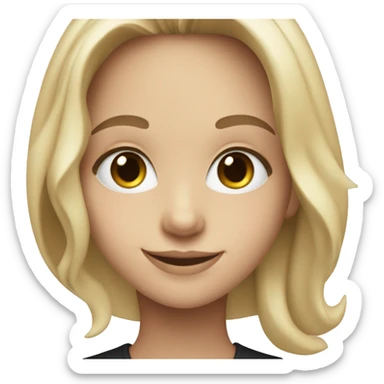 smiling girl in black shirt blue eyes sticker