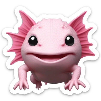 A 3-D printer printing an axolotl sticker