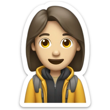 persona agarrando un celular sticker