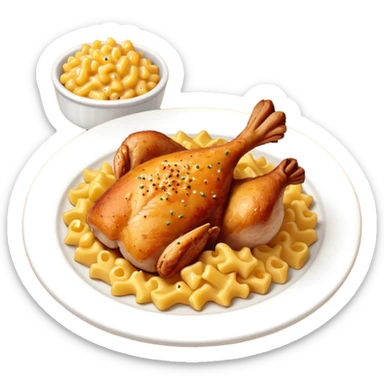 baked chicken with mac and cheese on the side sticker