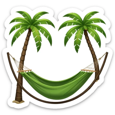 palm tree with hammock in Volcano Island sticker