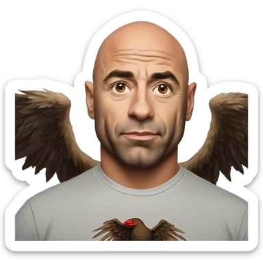 Joe Rogan wearing Albanian eagle shirt sticker
