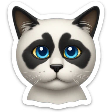 Esqueleto-gato-negro-ojos azules sticker