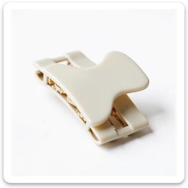 realistic off-white hairclip, photorealistic, isolated, no hair, neutral background sticker