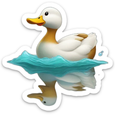 Canard dans une mare sticker