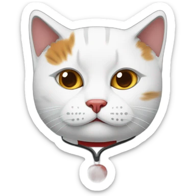 white-red british cat psychiatrist sticker