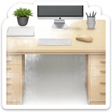 minimalist-clean-work-desk-with-white-wood-colorway-front-view sticker