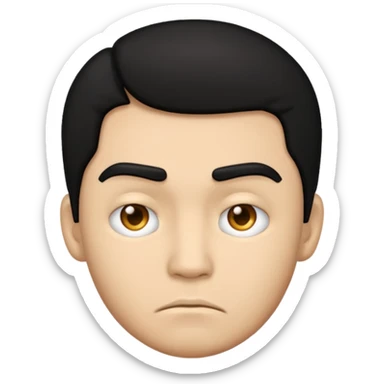 lightskin man with black hair emoji with a frown sticker