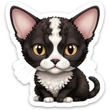 Black and white Devon Rex sticker
