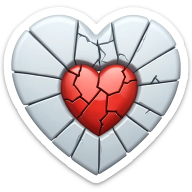 Heart slammed into the ground, cracks  sticker