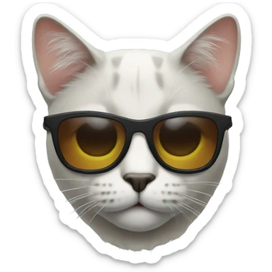 Cat with sunglasses sticker
