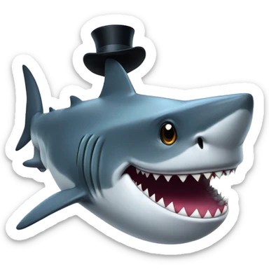 Shark with a top hat sticker